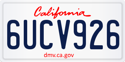 CA license plate 6UCV926
