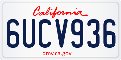 CA license plate 6UCV936