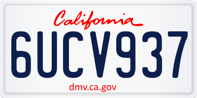 CA license plate 6UCV937