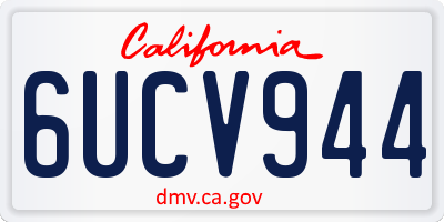 CA license plate 6UCV944
