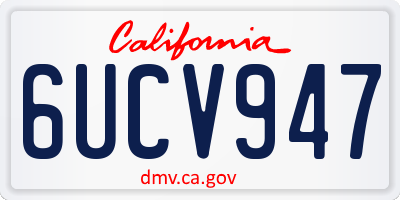 CA license plate 6UCV947