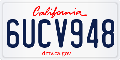 CA license plate 6UCV948