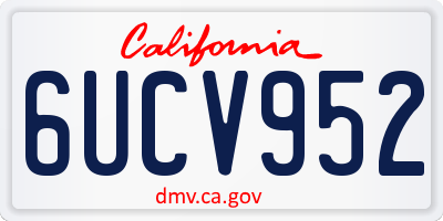 CA license plate 6UCV952