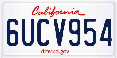 CA license plate 6UCV954
