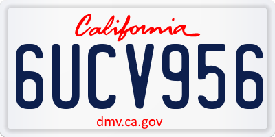 CA license plate 6UCV956