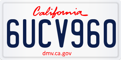 CA license plate 6UCV960