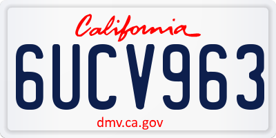 CA license plate 6UCV963