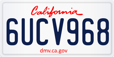 CA license plate 6UCV968