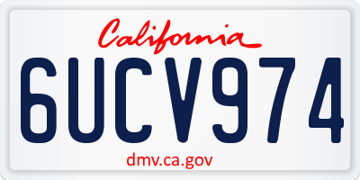 CA license plate 6UCV974