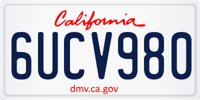 CA license plate 6UCV980