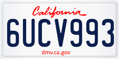 CA license plate 6UCV993
