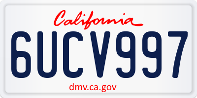 CA license plate 6UCV997
