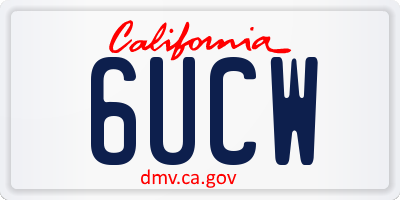 CA license plate 6UCW