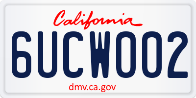 CA license plate 6UCW002
