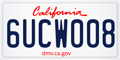 CA license plate 6UCW008