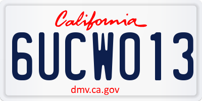 CA license plate 6UCW013