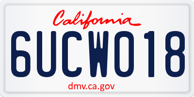 CA license plate 6UCW018
