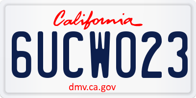 CA license plate 6UCW023
