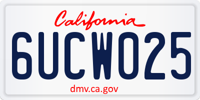 CA license plate 6UCW025