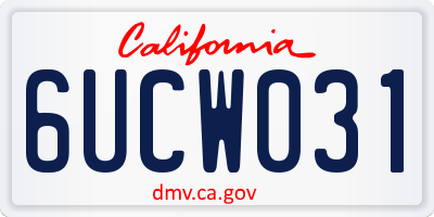 CA license plate 6UCW031