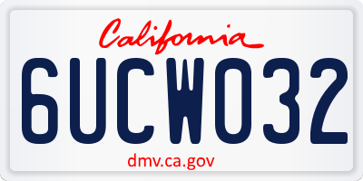 CA license plate 6UCW032