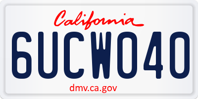 CA license plate 6UCW040