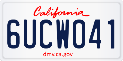 CA license plate 6UCW041