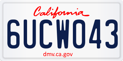CA license plate 6UCW043