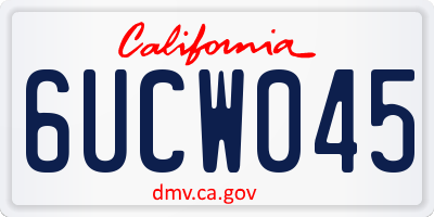 CA license plate 6UCW045