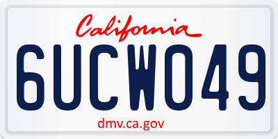 CA license plate 6UCW049