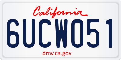 CA license plate 6UCW051