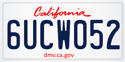 CA license plate 6UCW052