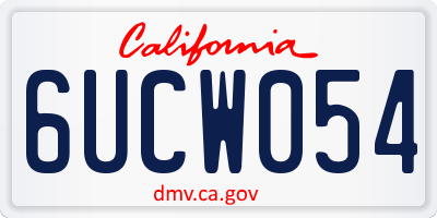 CA license plate 6UCW054