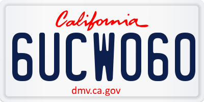 CA license plate 6UCW060