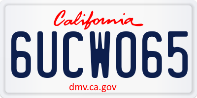 CA license plate 6UCW065