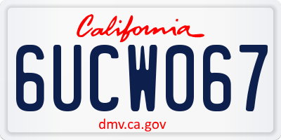 CA license plate 6UCW067