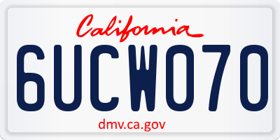 CA license plate 6UCW070