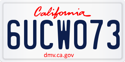 CA license plate 6UCW073