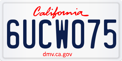 CA license plate 6UCW075
