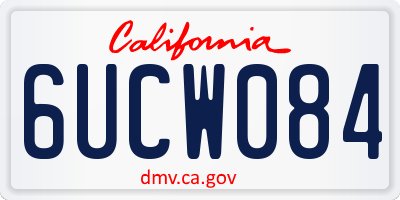 CA license plate 6UCW084