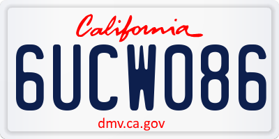 CA license plate 6UCW086