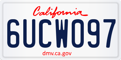 CA license plate 6UCW097