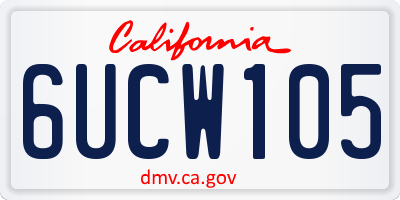 CA license plate 6UCW105