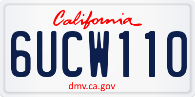 CA license plate 6UCW110