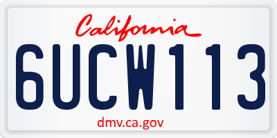 CA license plate 6UCW113