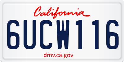 CA license plate 6UCW116
