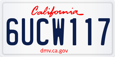 CA license plate 6UCW117