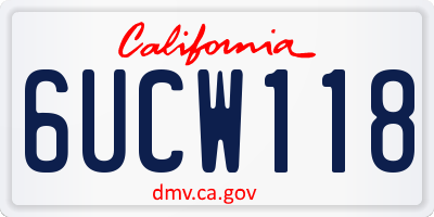 CA license plate 6UCW118