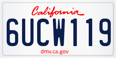 CA license plate 6UCW119