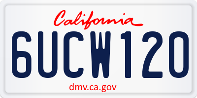 CA license plate 6UCW120